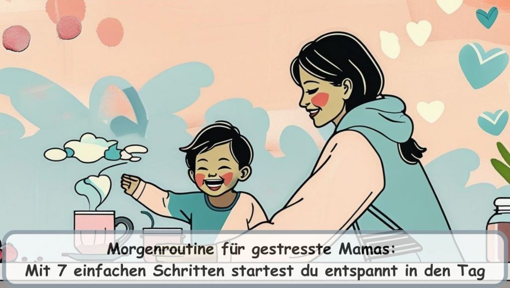 Morgenroutine für gestresste Mamas: Eine entspannte Mutter genießt ihren Kaffee in ruhiger Atmosphäre am frühen Morgen