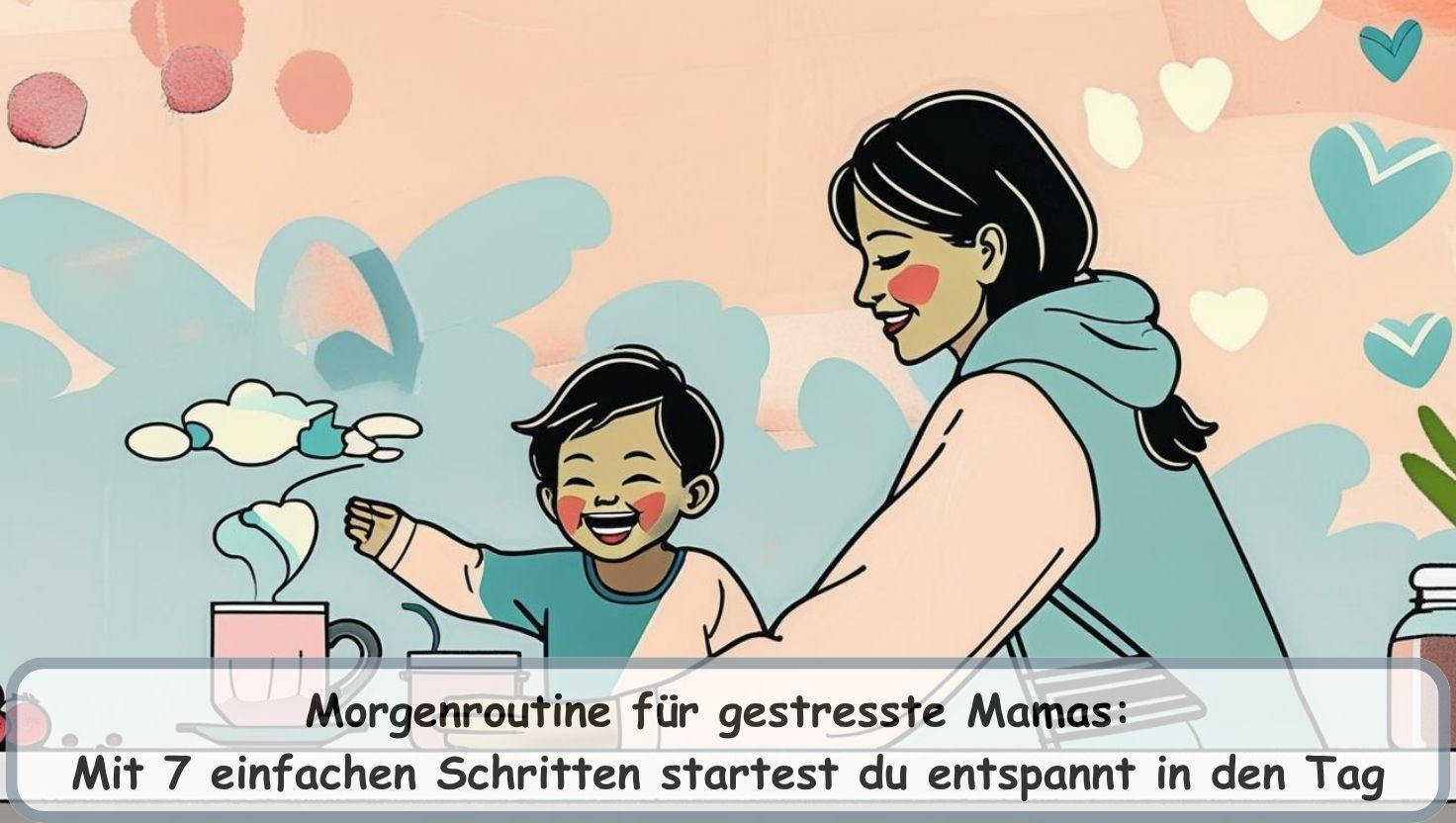 Morgenroutine für gestresste Mamas: Eine entspannte Mutter genießt ihren Kaffee in ruhiger Atmosphäre am frühen Morgen
