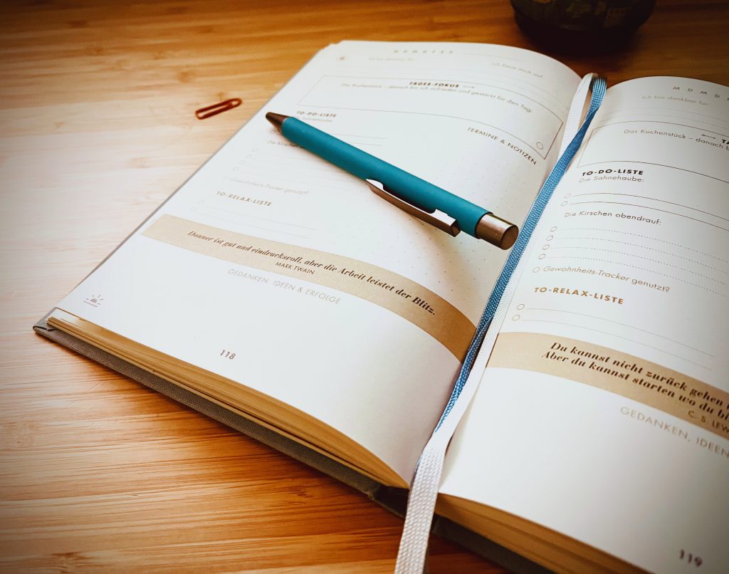 Notizbuch aufgeschlagen